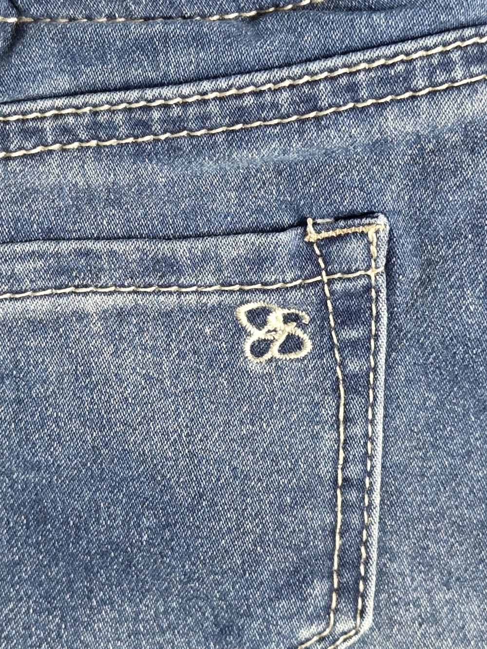 Jessica Simpson Girls' Bermuda Denim Shorts with Rainbow Elastic Waistband Sz 8 - Picture 4 of 11